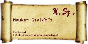 Mauker Szaléz névjegykártya